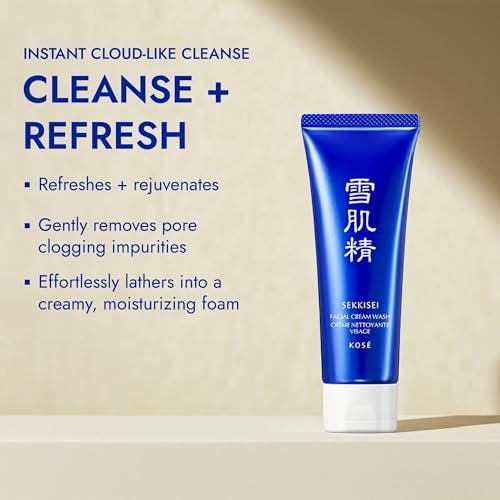 SEKKISEI Hydrating & Creamy Face Cleanser – Gentle Foaming Facial Wash for All Skin Types, 4.5 oz Avelisse