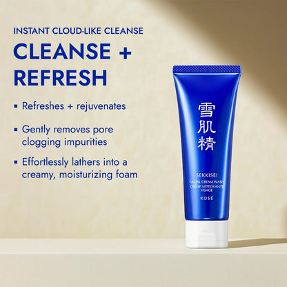 SEKKISEI Hydrating & Creamy Face Cleanser – Gentle Foaming Facial Wash for All Skin Types, 4.5 oz Avelisse