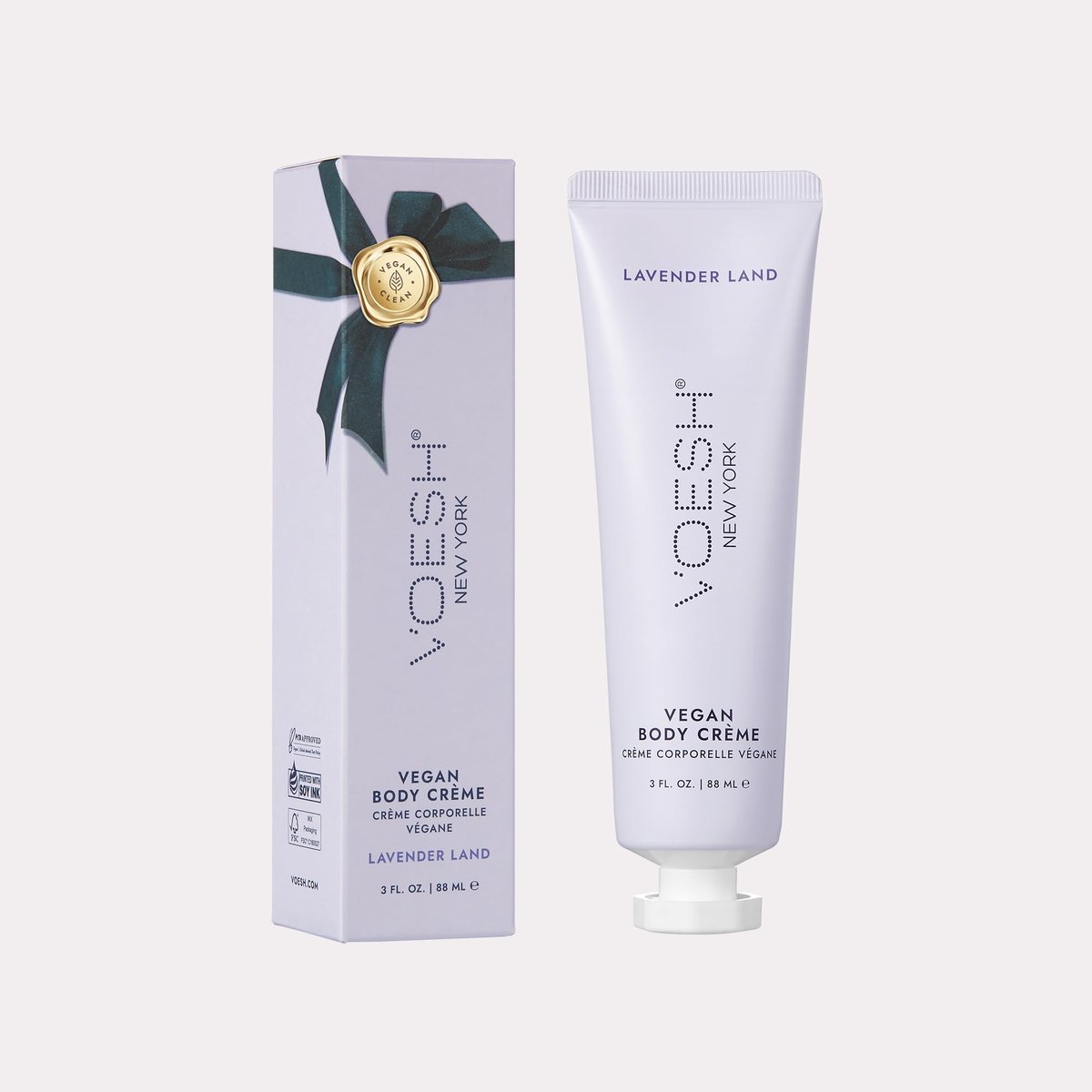 VOESH Vegan Body Creme - Lavender Land, 3 oz - Korean Skincare Moisturizer for Dry Skin Avelisse