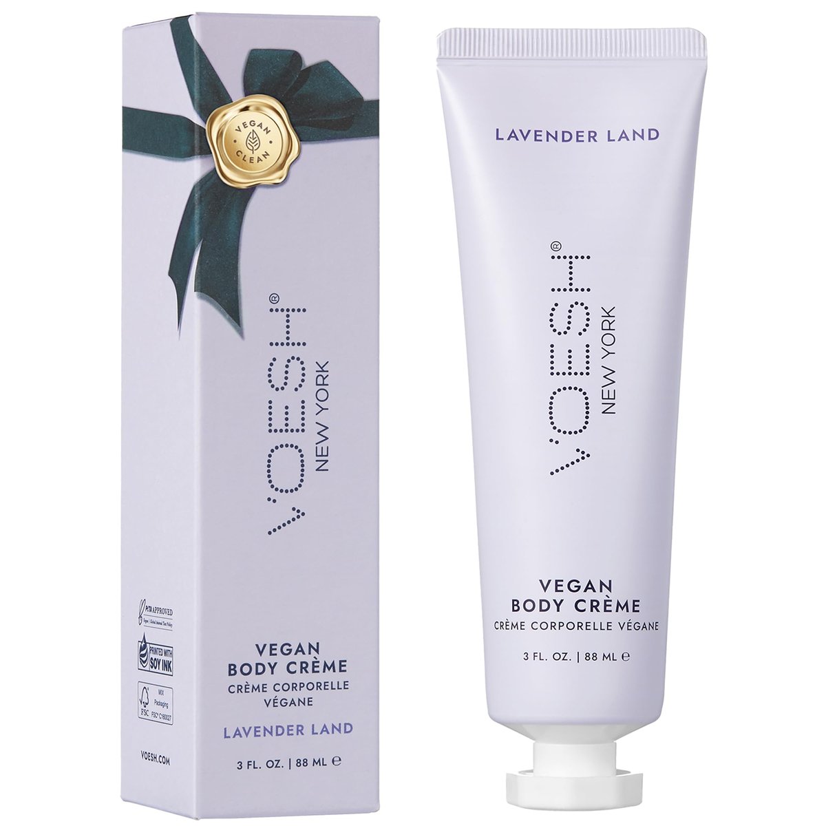 VOESH Vegan Body Creme - Lavender Land, 3 oz - Korean Skincare Moisturizer for Dry Skin Avelisse