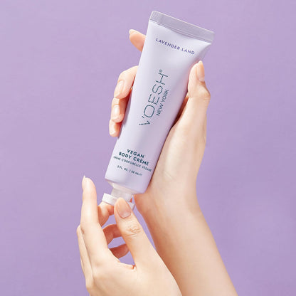 VOESH Vegan Body Creme - Lavender Land, 3 oz - Korean Skincare Moisturizer for Dry Skin Avelisse