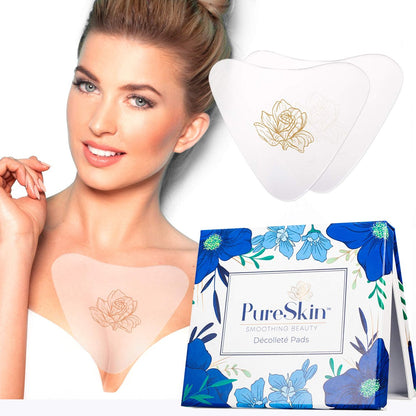 PureSkin Chest Wrinkle Pads - 4 Pack | Silicone Decollete Anti Wrinkle Patches for Side Sleeping Wrinkles Avelisse