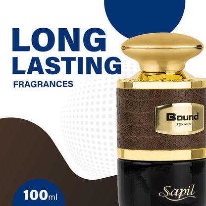 Sapil Bound Eau de Parfum for Men – Long Lasting Oriental Spicy Fragrance with Green Mandarin, Cardamom & Leather Notes, 3.4 oz / 100ml Avelisse