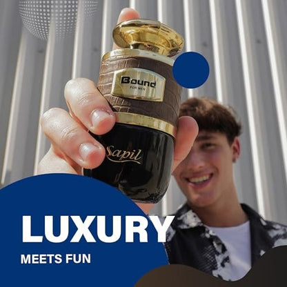 Sapil Bound Eau de Parfum for Men – Long Lasting Oriental Spicy Fragrance with Green Mandarin, Cardamom & Leather Notes, 3.4 oz / 100ml Avelisse