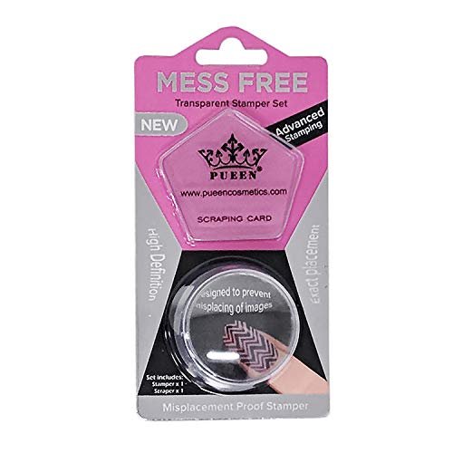 PUEEN 35mm HD Chunky Transparent Soft Stamper and Scraper Set – Nail Art Stamping Tools (CLEAR, 2 Piece Set) - görsel 2