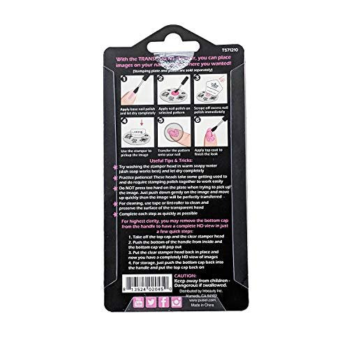 PUEEN 35mm HD Chunky Transparent Soft Stamper and Scraper Set – Nail Art Stamping Tools (CLEAR, 2 Piece Set) - görsel 4