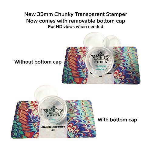 PUEEN 35mm HD Chunky Transparent Soft Stamper and Scraper Set – Nail Art Stamping Tools (CLEAR, 2 Piece Set) - görsel 6