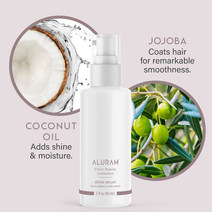ALURAM Coconut Water Shine Serum – Frizz Control & Radiant Gloss for All Hair Types, 2 Fl Oz Avelisse