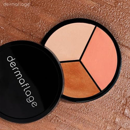Dermaflage Lit from Within Cheek Palette - Bronzer, Highlighter, Blush for Dewy Skin - 0.35 oz Avelisse