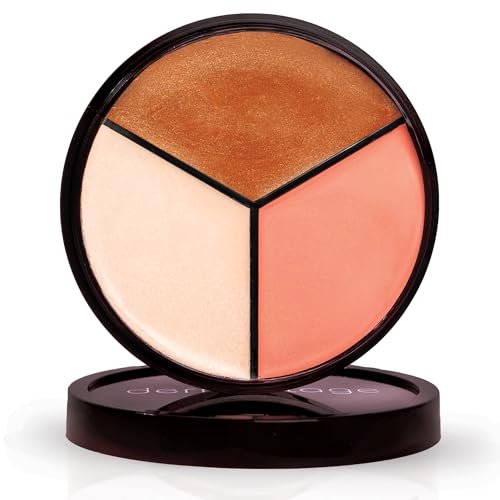 Dermaflage Lit from Within Cheek Palette - Bronzer, Highlighter, Blush for Dewy Skin - 0.35 oz Avelisse