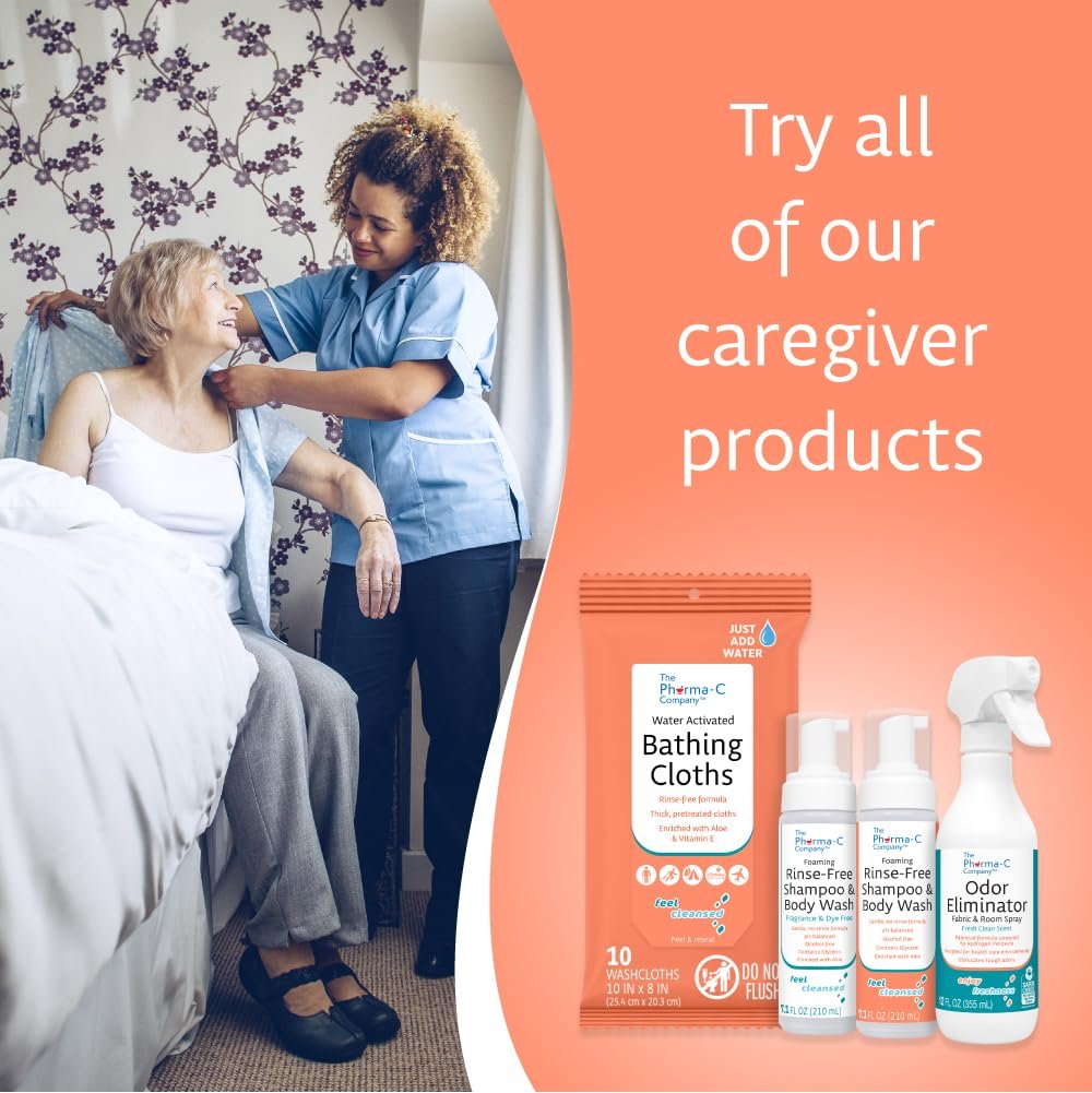 The Pharma-C Company Foaming Rinse Free Shampoo & Body Wash – 6 Pack, Fragrance & Dye Free, Hospital Tested Gentle No-Rinse Formula Avelisse