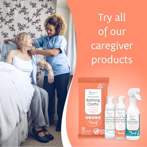 The Pharma-C Company Foaming Rinse Free Shampoo & Body Wash – 6 Pack, Fragrance & Dye Free, Hospital Tested Gentle No-Rinse Formula Avelisse