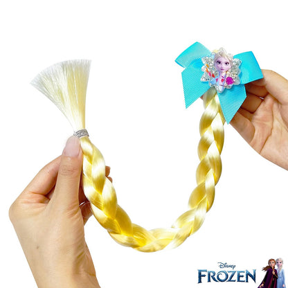 LUV HER Disney Frozen II BFF Faux Hair Braid Elastic Pony Set - Anna & Elsa Hair Ties for Kids Ages 3+