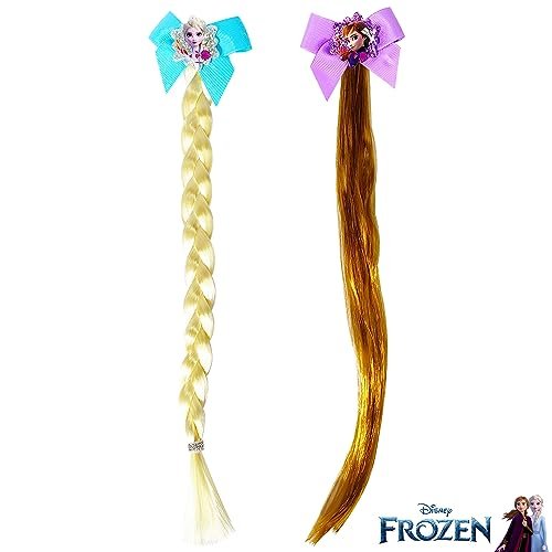 LUV HER Disney Frozen II BFF Faux Hair Braid Elastic Pony Set - Anna & Elsa Hair Ties for Kids Ages 3+ - görsel 10