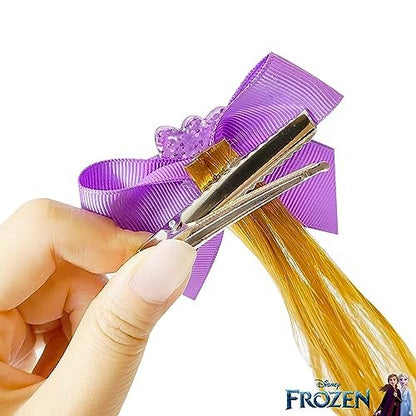 LUV HER Disney Frozen II BFF Faux Hair Braid Elastic Pony Set - Anna & Elsa Hair Ties for Kids Ages 3+