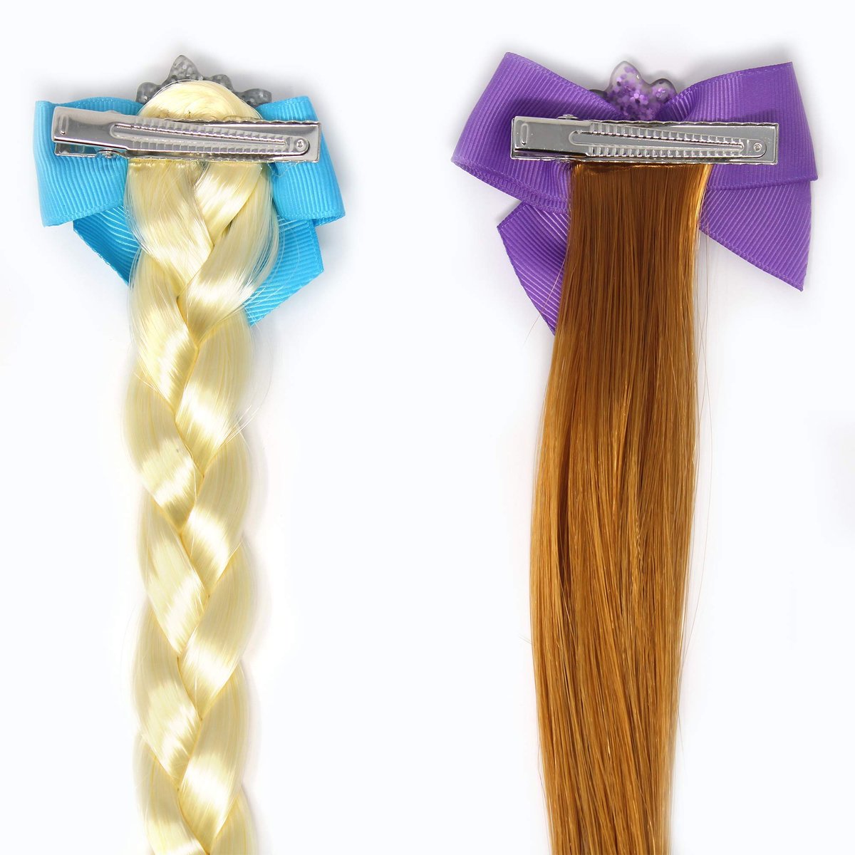 LUV HER Disney Frozen II BFF Faux Hair Braid Elastic Pony Set - Anna & Elsa Hair Ties for Kids Ages 3+ - görsel 11