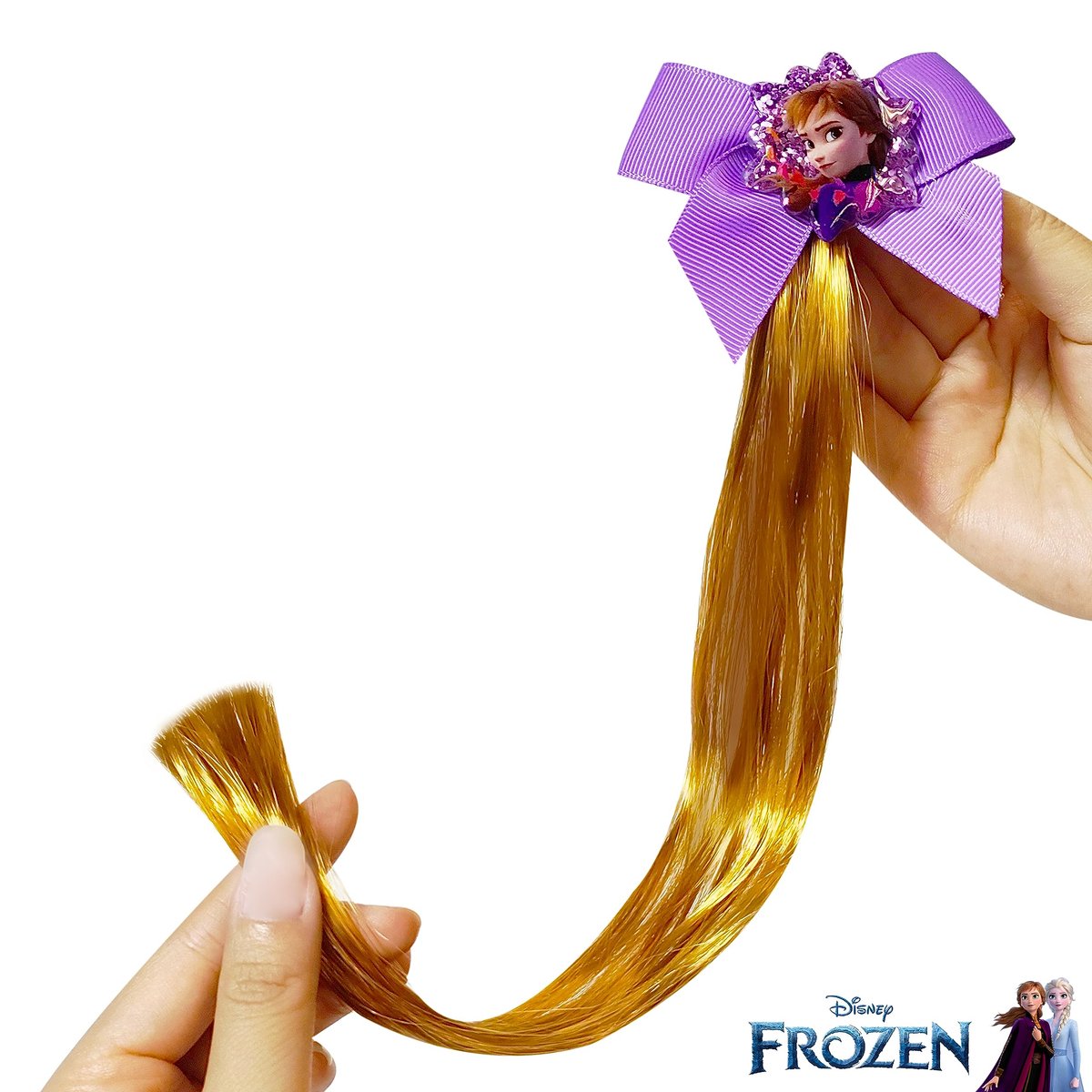 LUV HER Disney Frozen II BFF Faux Hair Braid Elastic Pony Set - Anna & Elsa Hair Ties for Kids Ages 3+ - görsel 5