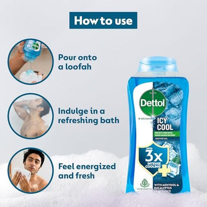 Dettol Body Wash and Shower Gel Cool 250ml – Refreshing Antibacterial Cleanser