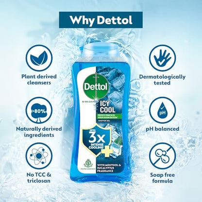 Dettol Body Wash and Shower Gel Cool 250ml – Refreshing Antibacterial Cleanser
