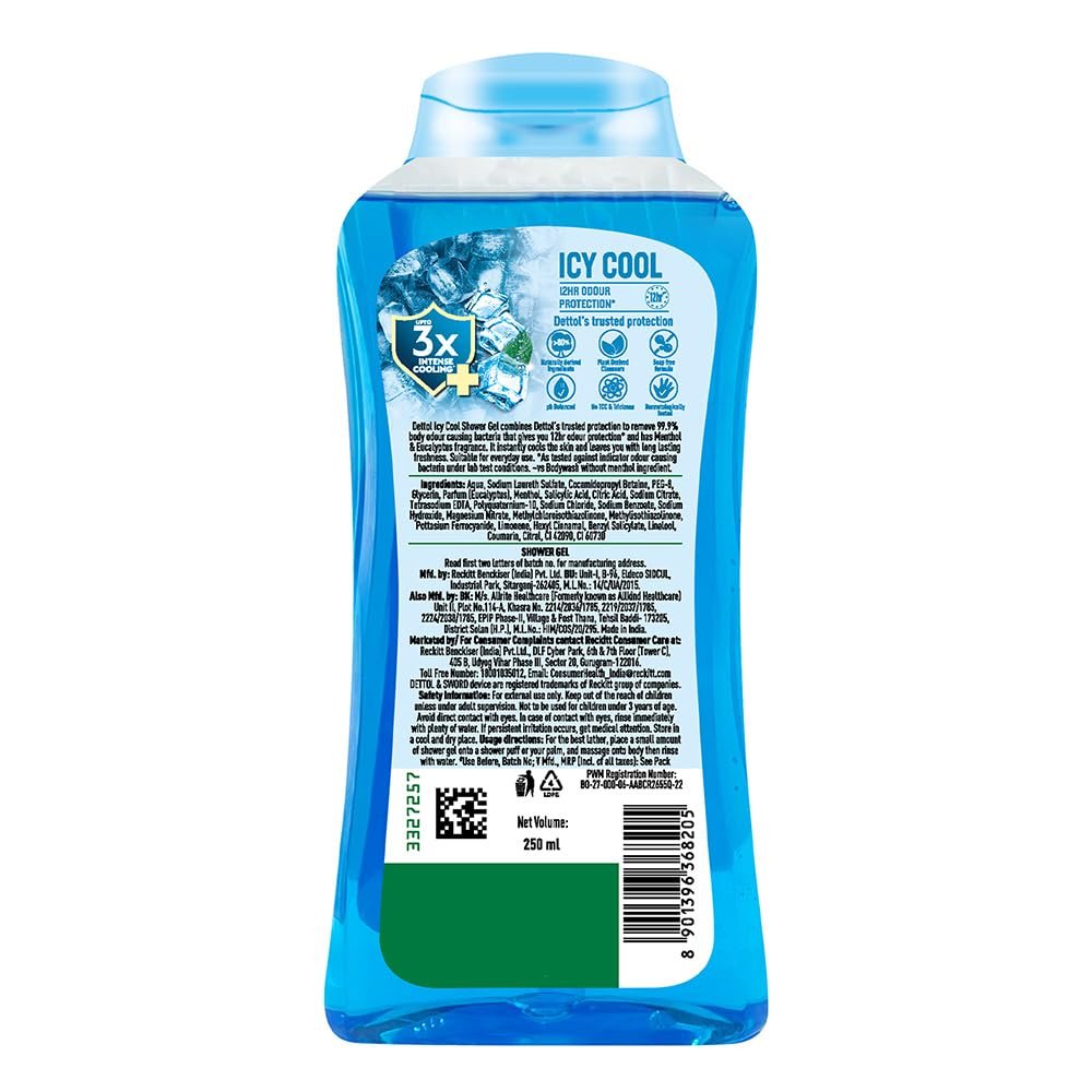 Dettol Body Wash and Shower Gel Cool 250ml – Refreshing Antibacterial Cleanser - görsel 18