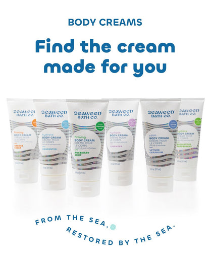 Seaweed Bath Co. Firming Body Cream - Rosemary Mint - Hydrating Hand and Body Lotion with Hyaluronic Acid - Toning Skin Moisturizer For Dry Skin - 6 oz (Pack of 2) Avelisse