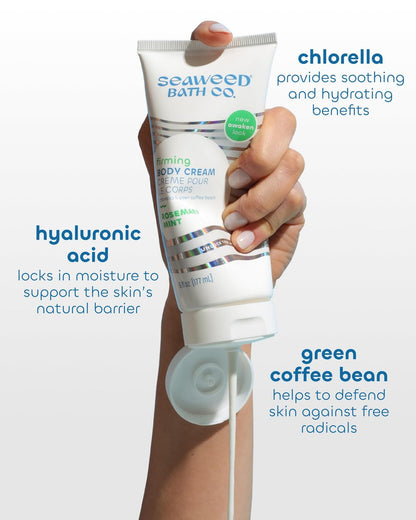 Seaweed Bath Co. Firming Body Cream - Rosemary Mint - Hydrating Hand and Body Lotion with Hyaluronic Acid - Toning Skin Moisturizer For Dry Skin - 6 oz (Pack of 2) Avelisse