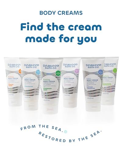 Seaweed Bath Co. Firming Body Cream - Rosemary Mint - Hydrating Hand and Body Lotion with Hyaluronic Acid - Toning Skin Moisturizer For Dry Skin - 6 oz (Pack of 2) Avelisse