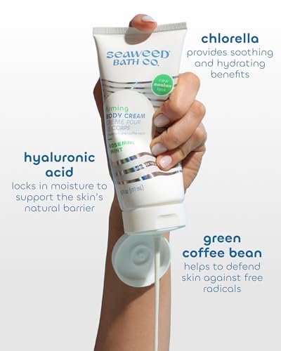 Seaweed Bath Co. Firming Body Cream - Rosemary Mint - Hydrating Hand and Body Lotion with Hyaluronic Acid - Toning Skin Moisturizer For Dry Skin - 6 oz (Pack of 2) Avelisse