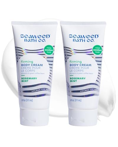 Seaweed Bath Co. Firming Body Cream - Rosemary Mint - Hydrating Hand and Body Lotion with Hyaluronic Acid - Toning Skin Moisturizer For Dry Skin - 6 oz (Pack of 2) Avelisse