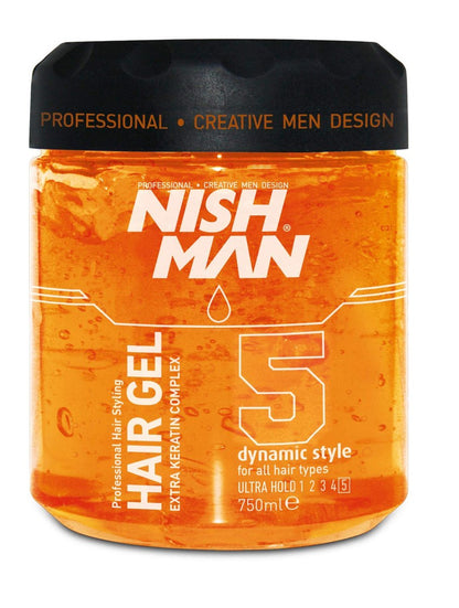 Nishman Ultra Strong Hair Styling Gel 750 ml - Maximum Hold for All-Day Style