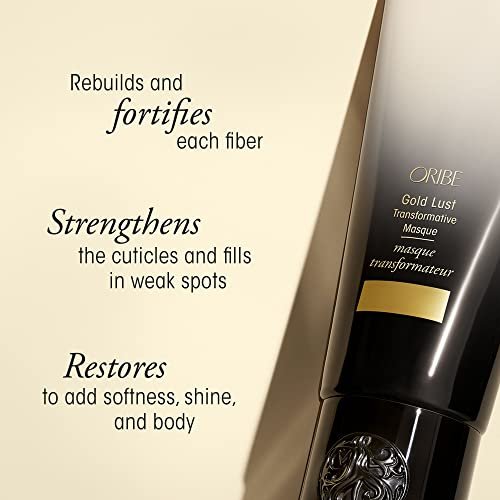 Oribe Gold Lust Transformative Mask - Strengthens & Repairs Damaged Hair - Adds Softness, Shine & Nourishes Dry Strands - with Biotin & Niacinamide - 5 oz Avelisse