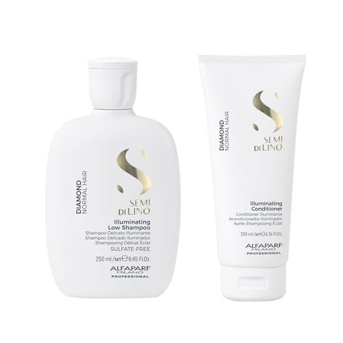 Semi di Lino Diamond Shampoo and Conditioner Set – Infused with Argan Oil & Shea Butter for Brilliant Shine and Softness, Sulfate-Free, Color-Safe for All Hair Types Avelisse