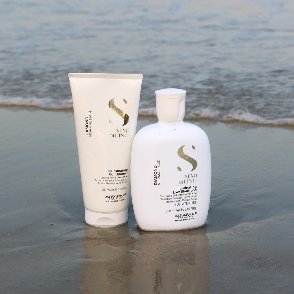 Semi di Lino Diamond Shampoo and Conditioner Set – Infused with Argan Oil & Shea Butter for Brilliant Shine and Softness, Sulfate-Free, Color-Safe for All Hair Types Avelisse