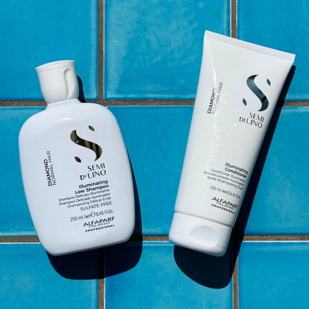 Semi di Lino Diamond Shampoo and Conditioner Set – Infused with Argan Oil & Shea Butter for Brilliant Shine and Softness, Sulfate-Free, Color-Safe for All Hair Types Avelisse