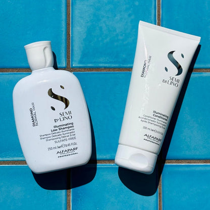 Semi di Lino Diamond Shampoo and Conditioner Set – Infused with Argan Oil & Shea Butter for Brilliant Shine and Softness, Sulfate-Free, Color-Safe for All Hair Types Avelisse