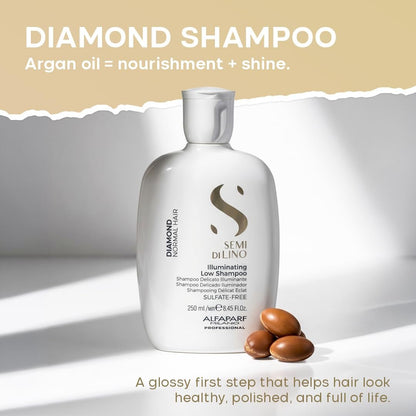 Semi di Lino Diamond Shampoo and Conditioner Set – Infused with Argan Oil & Shea Butter for Brilliant Shine and Softness, Sulfate-Free, Color-Safe for All Hair Types Avelisse