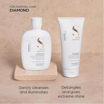 Semi di Lino Diamond Shampoo and Conditioner Set – Infused with Argan Oil & Shea Butter for Brilliant Shine and Softness, Sulfate-Free, Color-Safe for All Hair Types Avelisse
