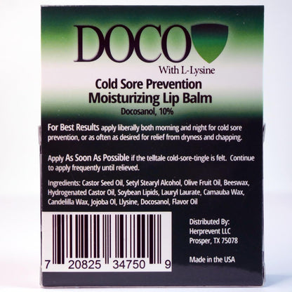 DocoShield Lip Balm with Docosanol and Lysine (3-Pack) – Clear, Moisturizing Lip Care