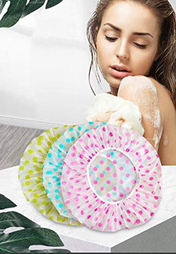 TCOTBE 6-Piece Waterproof EVA Shower Caps - Reusable, Elastic, Flower Print Bathing Caps for Salon & Spa - görsel 10