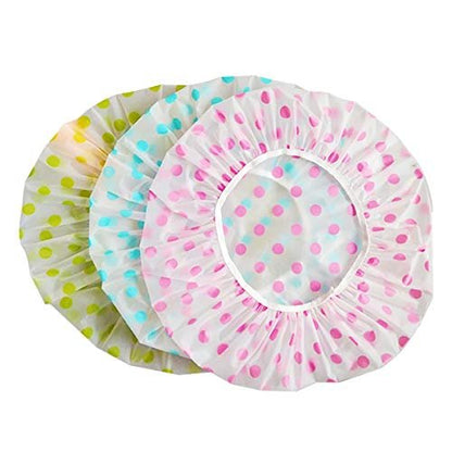 TCOTBE 6-Piece Waterproof EVA Shower Caps - Reusable, Elastic, Flower Print Bathing Caps for Salon & Spa
