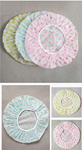 TCOTBE 6-Piece Waterproof EVA Shower Caps - Reusable, Elastic, Flower Print Bathing Caps for Salon & Spa - görsel 8