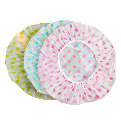 TCOTBE 6-Piece Waterproof EVA Shower Caps - Reusable, Elastic, Flower Print Bathing Caps for Salon & Spa