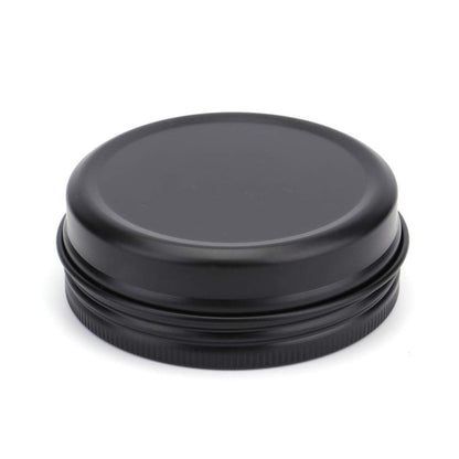 Foraineam 48 Pack 2 oz Round Lip Balm Tin Cans - Aluminum Cosmetic Sample Containers with Screw Lid - Matte Black Metal Empty Tins Storage Travel Tin Jars Avelisse