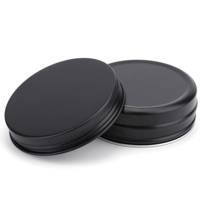 Foraineam 48 Pack 2 oz Round Lip Balm Tin Cans - Aluminum Cosmetic Sample Containers with Screw Lid - Matte Black Metal Empty Tins Storage Travel Tin Jars Avelisse