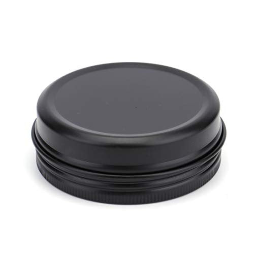 Foraineam 48 Pack 2 oz Round Lip Balm Tin Cans - Aluminum Cosmetic Sample Containers with Screw Lid - Matte Black Metal Empty Tins Storage Travel Tin Jars Avelisse