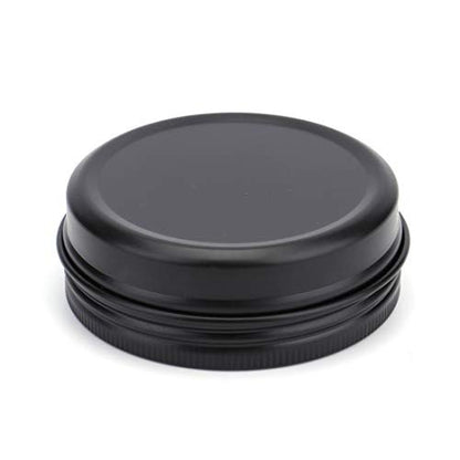 Foraineam 48 Pack 2 oz Round Lip Balm Tin Cans - Aluminum Cosmetic Sample Containers with Screw Lid - Matte Black Metal Empty Tins Storage Travel Tin Jars Avelisse