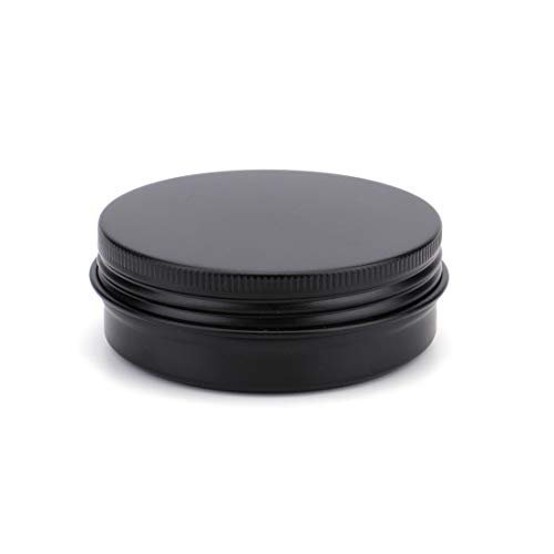 Foraineam 48 Pack 2 oz Round Lip Balm Tin Cans - Aluminum Cosmetic Sample Containers with Screw Lid - Matte Black Metal Empty Tins Storage Travel Tin Jars Avelisse