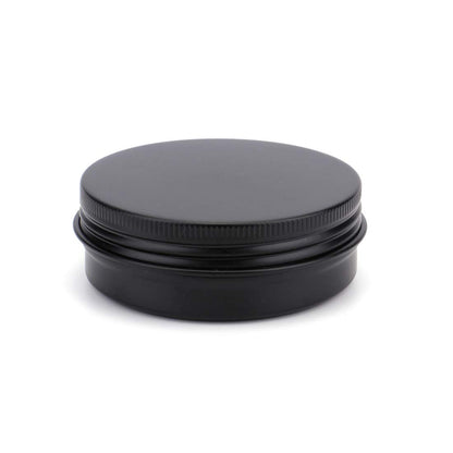 Foraineam 48 Pack 2 oz Round Lip Balm Tin Cans - Aluminum Cosmetic Sample Containers with Screw Lid - Matte Black Metal Empty Tins Storage Travel Tin Jars Avelisse