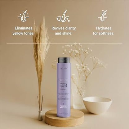 LAKMÉ Teknia White Silver Shampoo - Toning Shampoo for Blondes and Bleached Hair, 10.2 Fl Oz