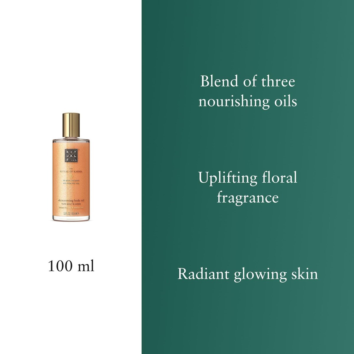 Rituals The Ritual of Karma Shimmering Body Oil - 3.3 oz | Unisex Glowing Skin Oil - görsel 6